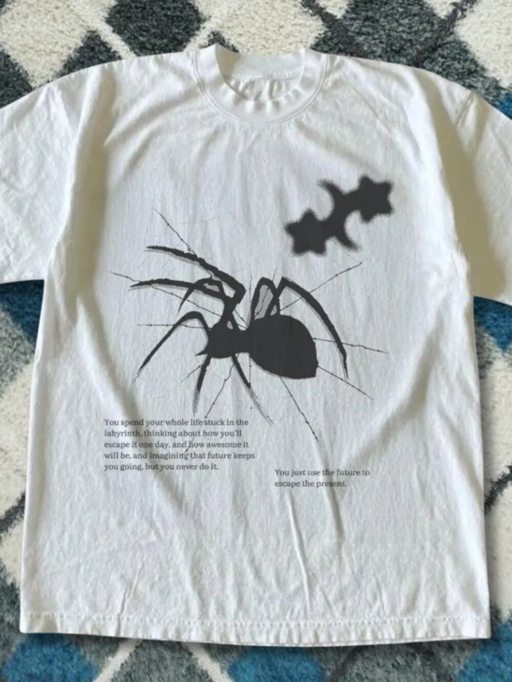 Y2K Spider Graphic Tee Dark Academic Grunge
